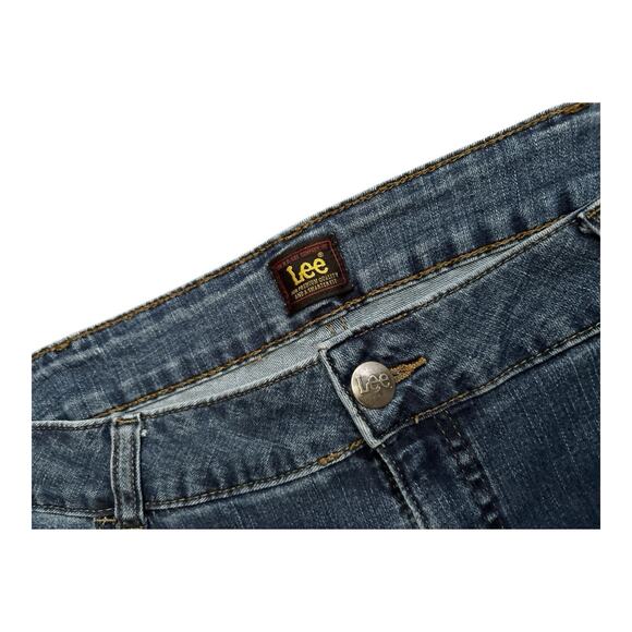 LEE Womens Plus Size 24W M Cropped Capri Cotton Blend Blue Jeans 22" Inseam - Picture 6 of 6